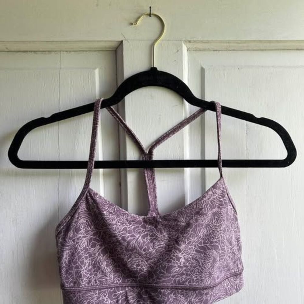 Lululemon Flow Y Bra Purple Floral Print